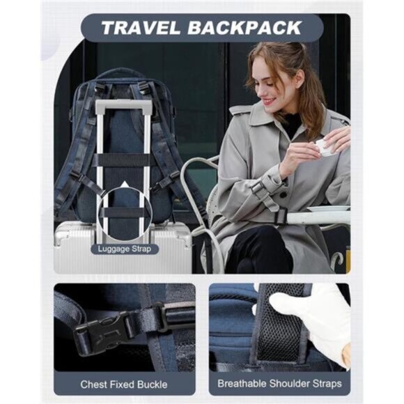 Travel Backpack for Women Blue main image 7